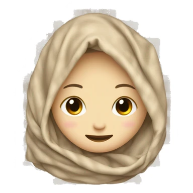 Beige clean girl folded plaid blanket  sticker