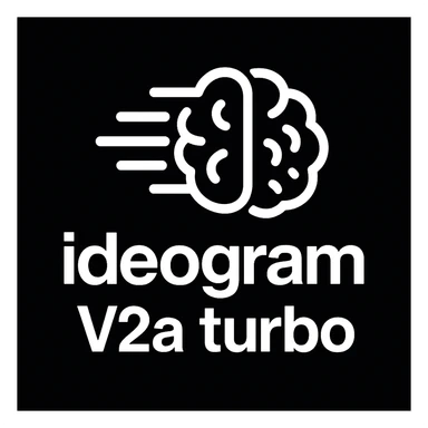 recreate this logo with text of "ideogram V2a turbo", MAKE IT FIT IN SQAURE  sticker