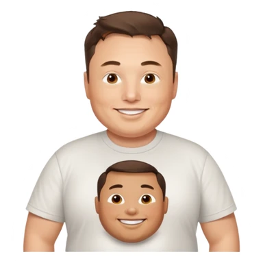 overweight happy realistic elon musk sticker