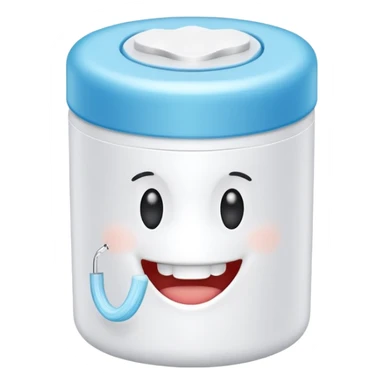 White Round plain pack of dental floss sticker