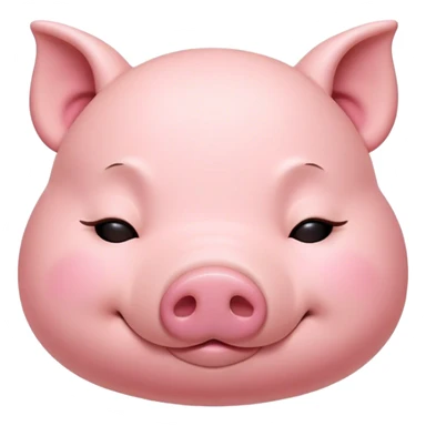Meme-Worthy Cute Sleeping Pig Portrait Emoji, Head resting peacefully with a contented smile, showcasing a delightfully stout build and a luxuriously soft rosy-pink hide, eyes shut in a serene, restful nap, Simplified yet hilariously adorable features, highly detailed, glowing with a soft, drowsy light, high shine, relaxed and utterly lovable, stylized with an air of playful laziness, bright and heartwarming, soft glowing outline, capturing the essence of a comically sleepy pig, so meme-worthy it feels like it could instantly become the next viral sensation of adorable slumber! sticker