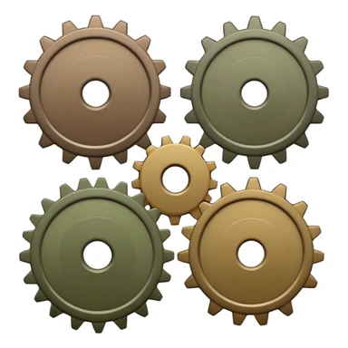 , slight diagonal orientation, thick smooth white sticker outline, muted industrial/military color palette, soft studio lighting, subtle gradients, minimal panel lines, flat simplified markings, matte materials, clean modern emoji style, icon-readable at small size, no background. sticker