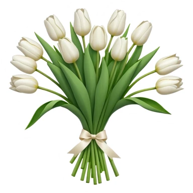 White tulips bouquet sticker