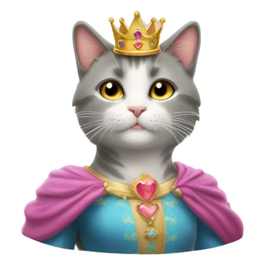 Un gatto con corona da principessa che è su un arcobaleno  sticker