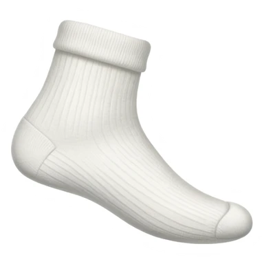 smelly white sock on feet, sole view and shape sticker