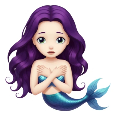 a sad mermaid sticker