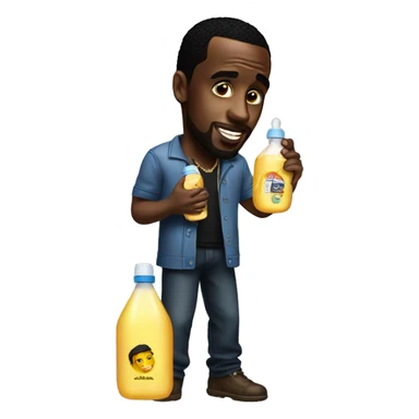 p-diddy holding baby oil sticker