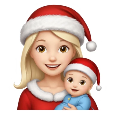christmas girl with baby face sticker
