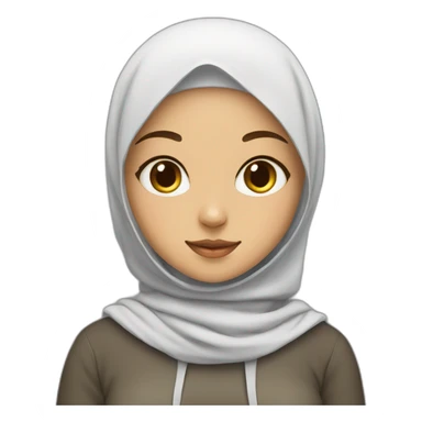 Hijab girl with a cute cat sticker