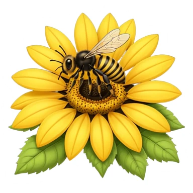  girasol y una aveja grande sticker