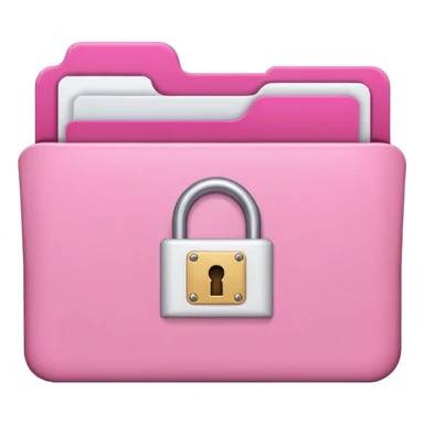 mix light pink dark pink and white girly lock with a folder behind it sticker
