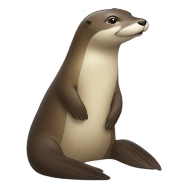 Une loutre qui fait un câlin a un canard sticker