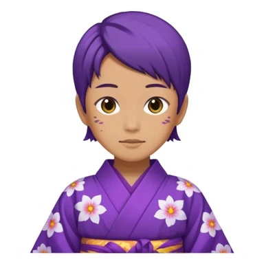 não binário japones kimono roxo sticker