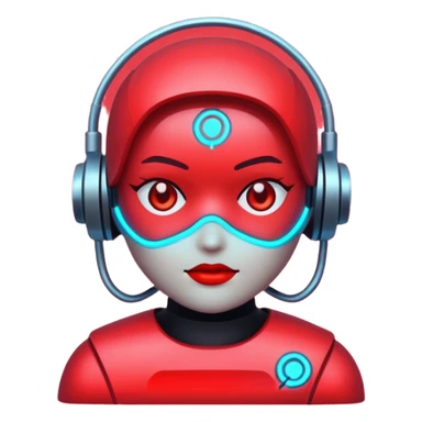 red glitter cyberpunk light sticker