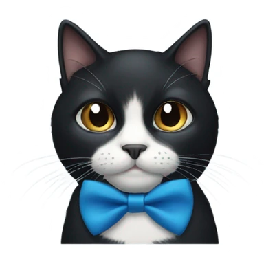 Black Cat with  black bow tie and blue eyes sticker