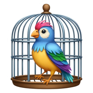 bird in cage sticker