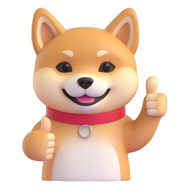 shiba inu showing thumbs up sticker