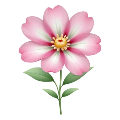 One pink flower and one white flower in transparent bouquet with red band  sticker