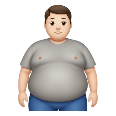obese 20 year old brunette white male with large belly showing sticker