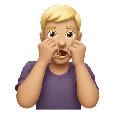 person biting their nails sticker