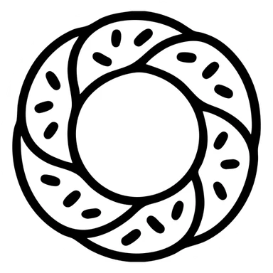 minimal flat icon of a Turkish simit, simple lines, no background sticker