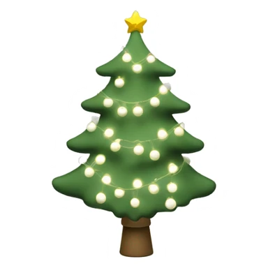 Sage green christmas tree with lights and white decorations sticker