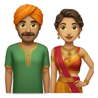 Indian man and bulgarian woman couple sticker