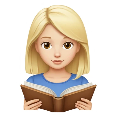 Ragazza bionda che legge sticker