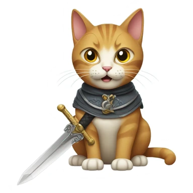 Cat whis sword  sticker