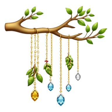 floating branch where earrings hang like enchanted charms sticker