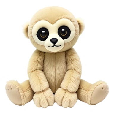 lar gibbon jellycat stuffed animal plush, soft and cute, kawaii, tiny beady black eyes sticker