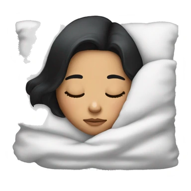 Sleeping girl with black hair sticker