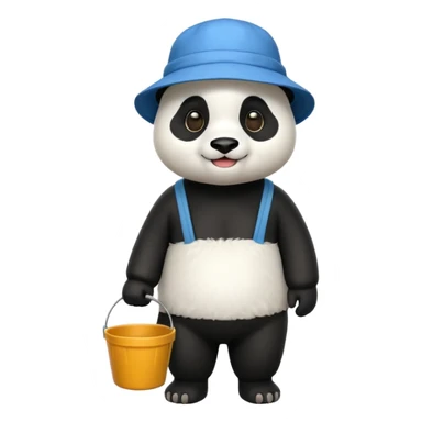 panda with bucket hat, full body sticker