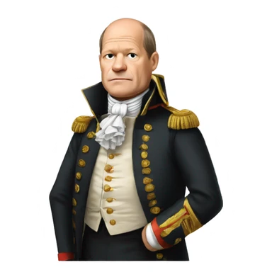 Olaf Scholz wearing clothes from Napoleon sticker