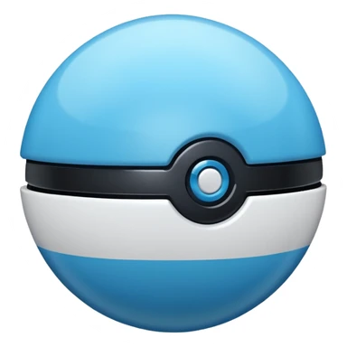 vibrant blue pokeball emoji with a black stripe and highlights sticker