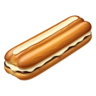 dairy-filled eclair with cream showing, simple, clear sticker