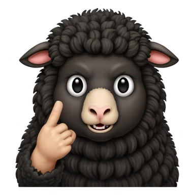angery black sheep showing the middle finger sticker