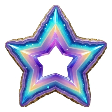 hd detailed glittering holographic star shaped geode sticker