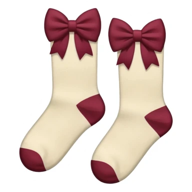 aesthetic beige socks with burgundy bows sticker