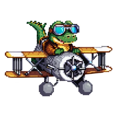 crocodile taking off in airplane sticker