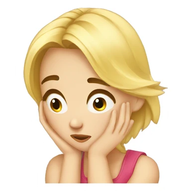 Cute blond girl facepalm sticker