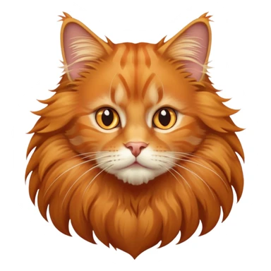 orange tabby maine coon cat with fluffy mane sticker