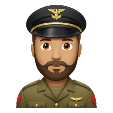 male soldiers with beard with out cap sticker