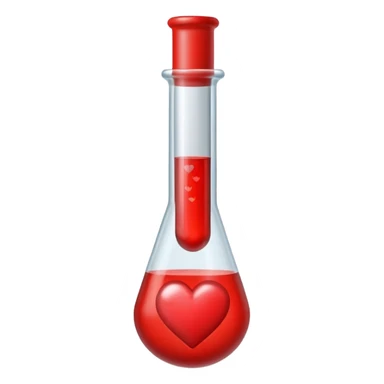 test tube with a small heart inside sticker