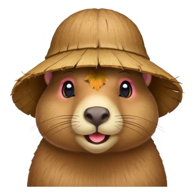 capybara with coconut shell hat sticker