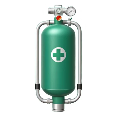 medical oxygen small green tank sticker