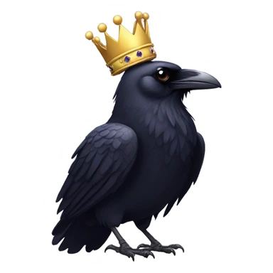 Raven with a crown sticker