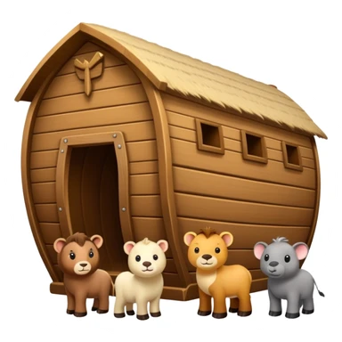 Pairs of animals lined up to enter Noah's ark sticker