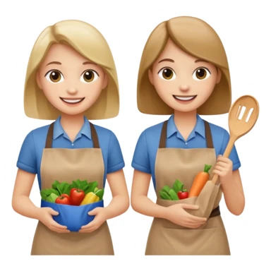 caucasian students bagging groceries sticker