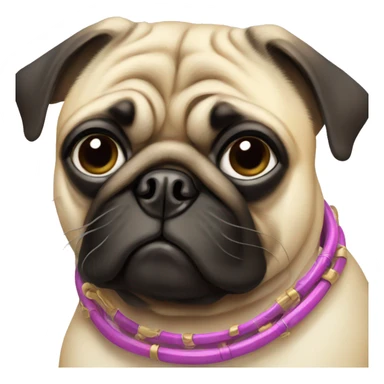 Pug with lots of rings on its paws  sticker